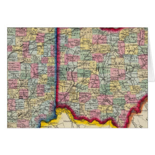 Carte Du Comté De L'Ohio Et De L'Indiana