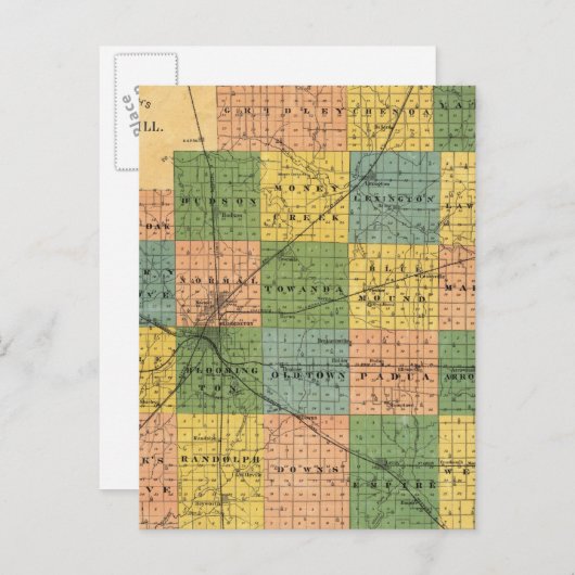 Carte du comté de McLean, Illinois 1886 (Devant / Derrière)