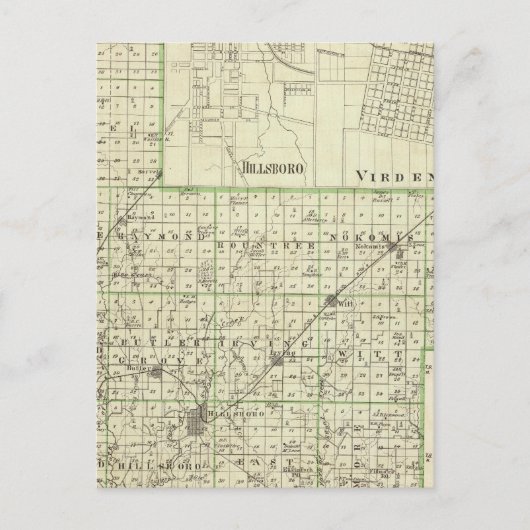 Carte du comté de Montgomery, Hillsboro et Virden (Devant)