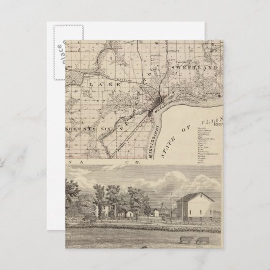 Carte du comté de Muscatine (Devant / Derrière)