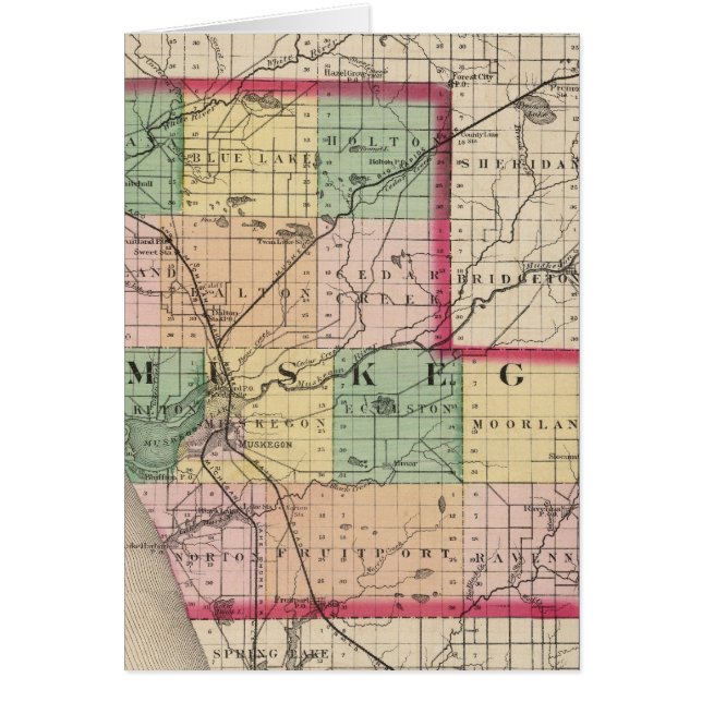 Carte du comté de Muskegon, Michigan (Devant)