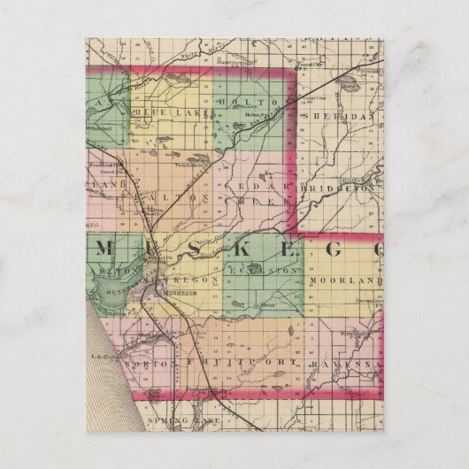 Carte du comté de Muskegon, Michigan (Devant)