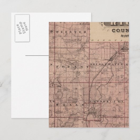 Carte du comté de Rice, Minnesota (Devant / Derrière)