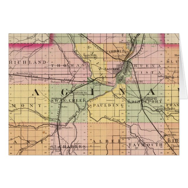 Carte du comté de Saginaw, Michigan (Devant horizontal)
