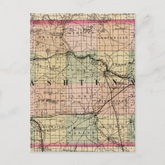 Carte du comté de Washtenaw, Michigan (Devant)