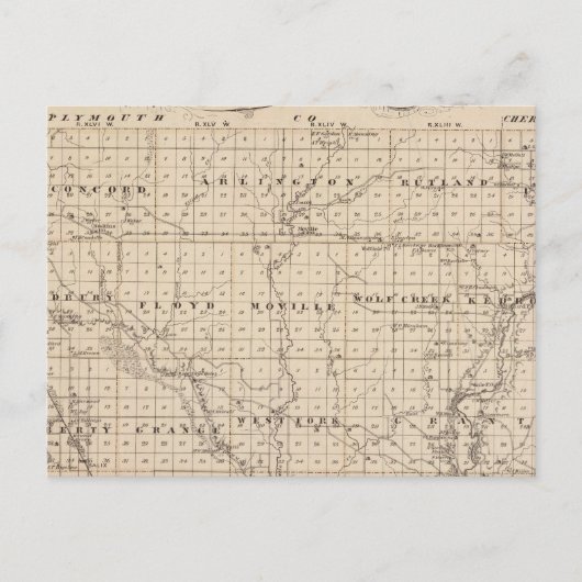 Carte du comté de Woodbury, État de l'Iowa (Devant)