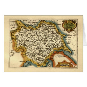 Carte du comté de Yorkshire, Angleterre