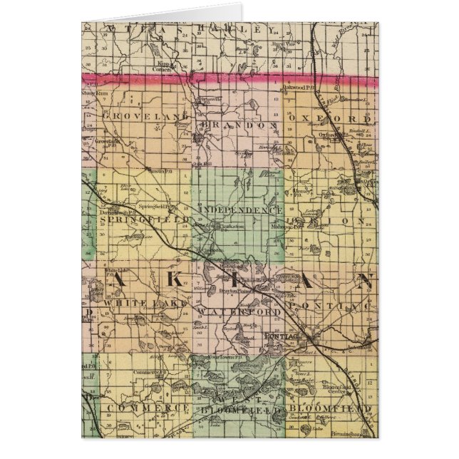 Carte du comté d'Oakland, Michigan (Devant)