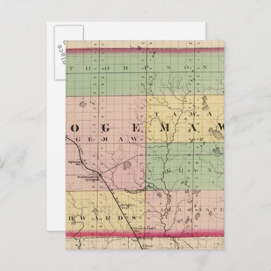 Carte du comté d'Ogemaw, Michigan (Devant / Derrière)