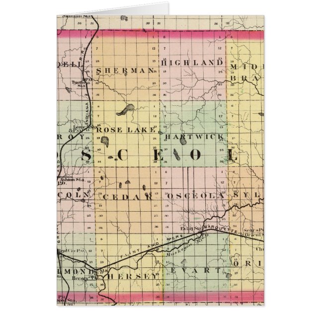Carte du comté d'Osceola, Michigan (Devant)