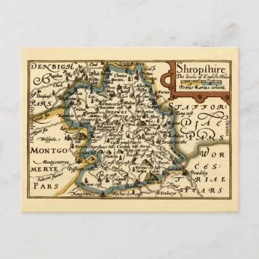 Carte du comté du Shropshire, Angleterre (Devant)