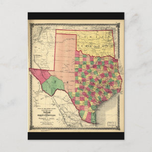 Carte du comté du Texas et du territoire indien (1