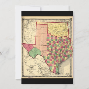 Carte du comté du Texas et du territoire indien (1