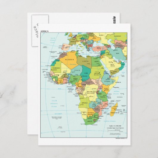 Carte du continent africain (Devant / Derrière)
