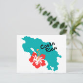 Carte du Costa Rica avec hibiscus (Debout devant)