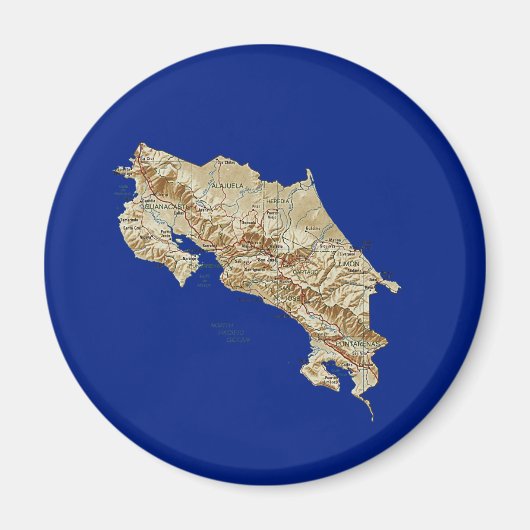 Carte du Costa Rica Magnet (Devant)