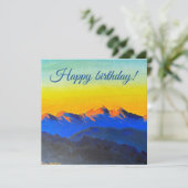 Carte du coucher du soleil pour anniversaire (Debout devant)