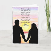 Carte du couple silhouette d'amour sur la plage (Devant)