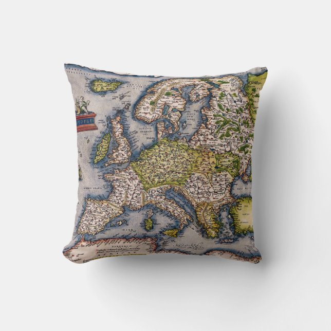 Carte du cru 1572 de coussin de l'Europe (Recto)