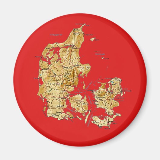 Carte du Danemark Magnet (Devant)