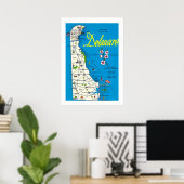 Carte du Delaware Affiche 20x28 (Bureau à domicile)