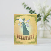 Carte du Delaware avec de beaux oiseaux (Debout devant)