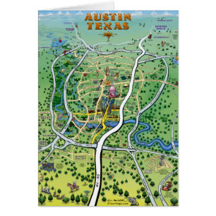 Carte du dessin animé Austin Texas