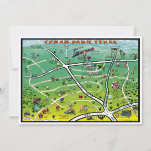 Carte du dessin animé Cedar Park Texas