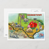 Carte du dessin animé Georgetown Texas (Devant / Derrière)