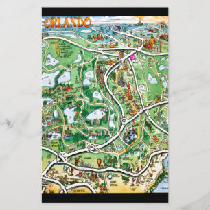Carte du dessin animé Orlando Florida