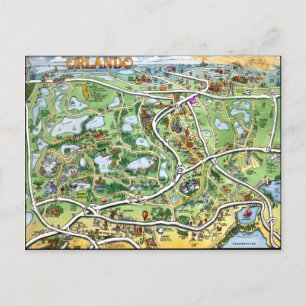 Carte du dessin animé Orlando Florida