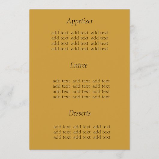 carte du dîner, (Dos)