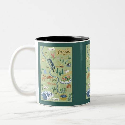 Carte du district de Denali Mug à deux tons (Gauche)