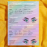 Carte du dossier client Hologram Lash tendance<br><div class="desc">Adaptez vos détails de service et gardez vos dossiers clients organisés avec notre circulaire d'information sur les clients. Conçu pour les entreprises de cils, ce dépliant vous permet d'élaborer une "Lash Map" customisée et d'inclure des notes essentielles. Assurer un registre des clients détaillé et bien organisé pour offrir un service...</div>