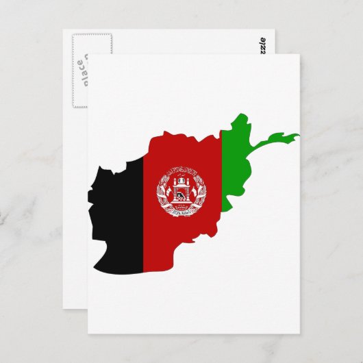 Carte du drapeau afghan (Devant / Derrière)