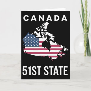 Carte du drapeau américain Canada 51e État