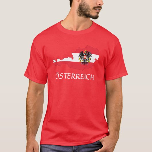 Carte du Drapeau autrichien "Österreich" T-Shirt (Devant)