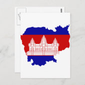 Carte du drapeau cambodgien KH (Devant / Derrière)
