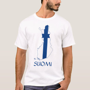 Carte du drapeau de Finlande Suomi T-Shirt