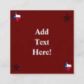 Carte du drapeau de l'État de Texas Lone Star (Dos)