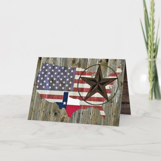 Carte du drapeau de l'État de Texas Lone Star (Devant)