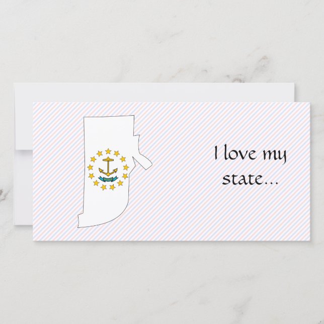 Carte du drapeau de l'île Rhode (Devant)