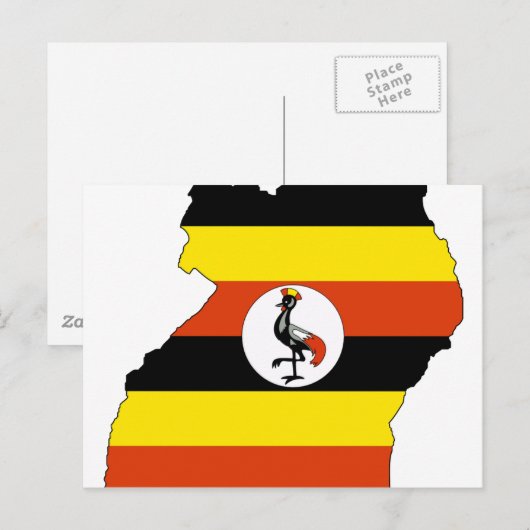 Carte du drapeau de l'Ouganda (Devant / Derrière)