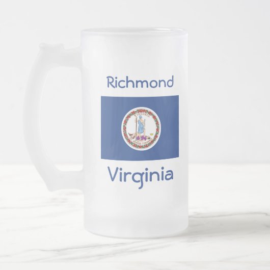 Carte du drapeau de Virginie Mug de ville (Gauche)