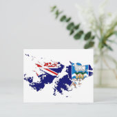 Carte du drapeau des îles Falkland (Malvinas) FK (Debout devant)