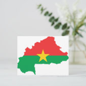 Carte du drapeau du Burkina Faso BF (Debout devant)