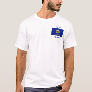 Carte du drapeau du Kansas Ville T-shirt