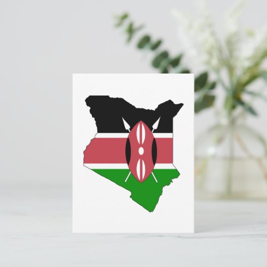 Carte du drapeau du Kenya (Debout devant)