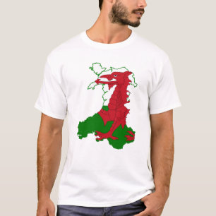 Carte du drapeau du Pays de Galles T-shirt