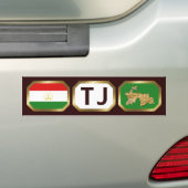 Carte du drapeau du Tadjikistan - Sticker (En voiture)